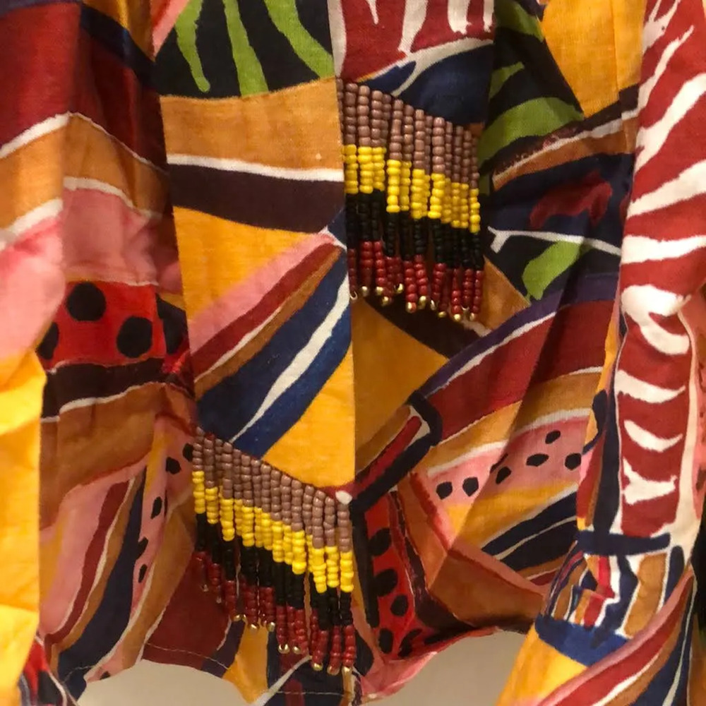 FARM RIO Linen Banana Wrap Skirt Size Small Midi Tropical Colorful NEW - Picture 6 of 7